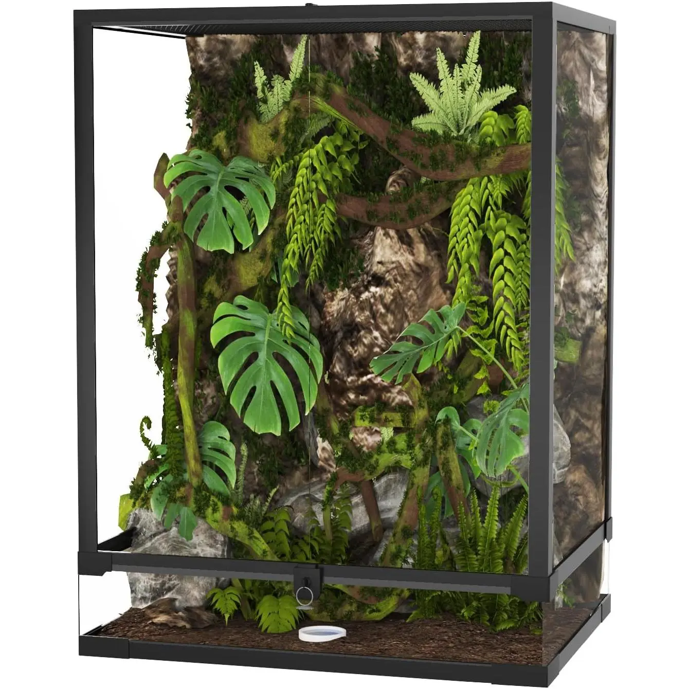 Spacious & Secure Reptile Glass Terrarium – 67 Gallon Tall Habitat with Top Screen Ventilation, Double Hinged Doors, Escape-Proof & Waterproof Base – Perfect for Bearded Dragon, Lizard