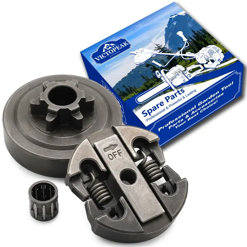 Garden Power Tool Accessories 2500 Chainsaw Clutch Cover 25cc Sprocket Kit 6 Teeth 3/8", 2500 Clutch Kit, Six-Tooth Integrated Passive Plate and Roller Pins, Three-Piece Saw Chain Accessories, Essential Lawn Mower Parts