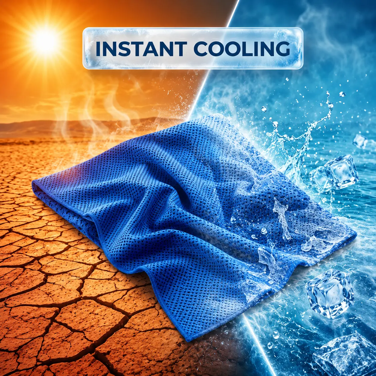 Cooling Towel with Carabiner Clip, Instant Chill Microfiber Sports Towel, Sweat Absorbing Neck Towel for Running Gym Hiking Outdoor Activities knee brace