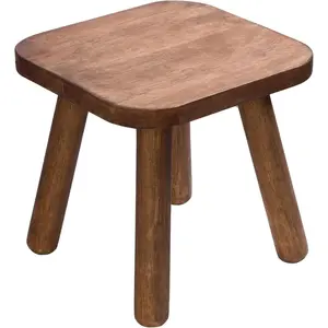 Small Wooden Step Stool for Adults and Toddlers, Nicely Balanced Plant Stool with Four Detachable Assembled Legs, Classic 9.3inch