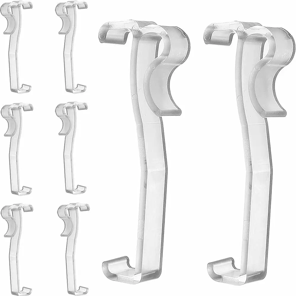 3 Inch Clear Plastic Hidden Valance Clips for Horizontal Window Blinds, 10 Pack Retainer Holder