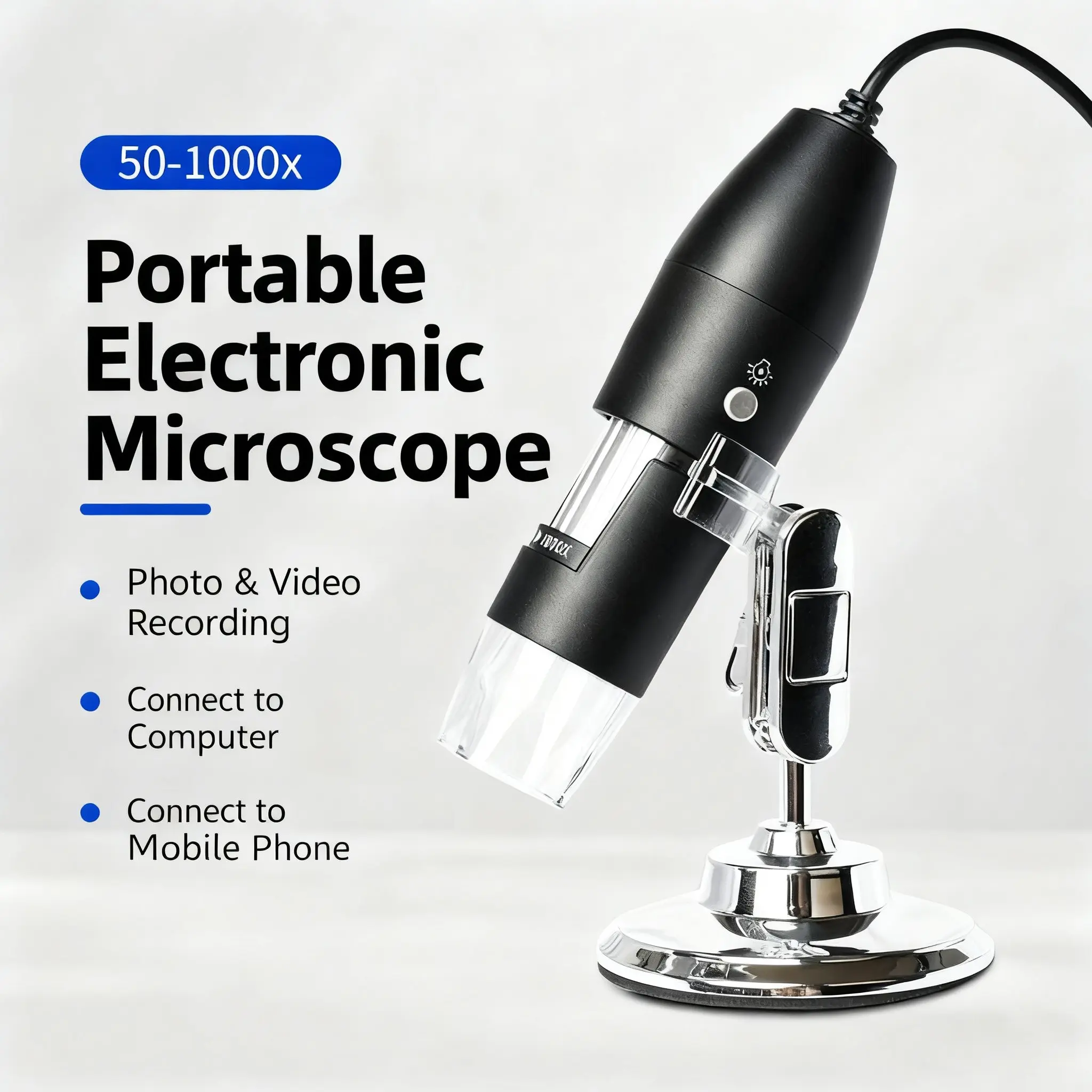 1000X USB Digital Portable Microscope with LED Light | Handheld Microscope Camera with Adjustable Focus & Type-C Connection for Science Learning, Electronics Repair and DIY Projects MAGNIDOG
