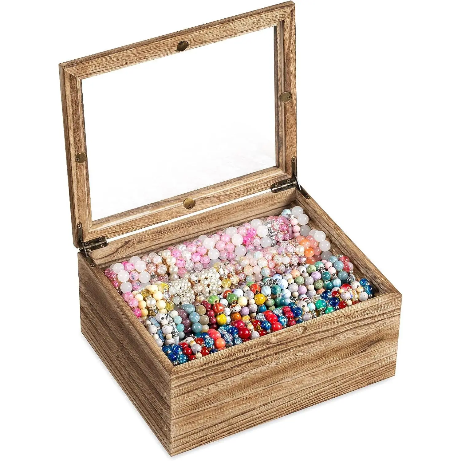 Bracelet Storage Box Holds Up to 150 Bangles, Bracelet Organizer with Clear Lid & Rods,  Display Case for Multiple Sizes, Dust-Proof Design