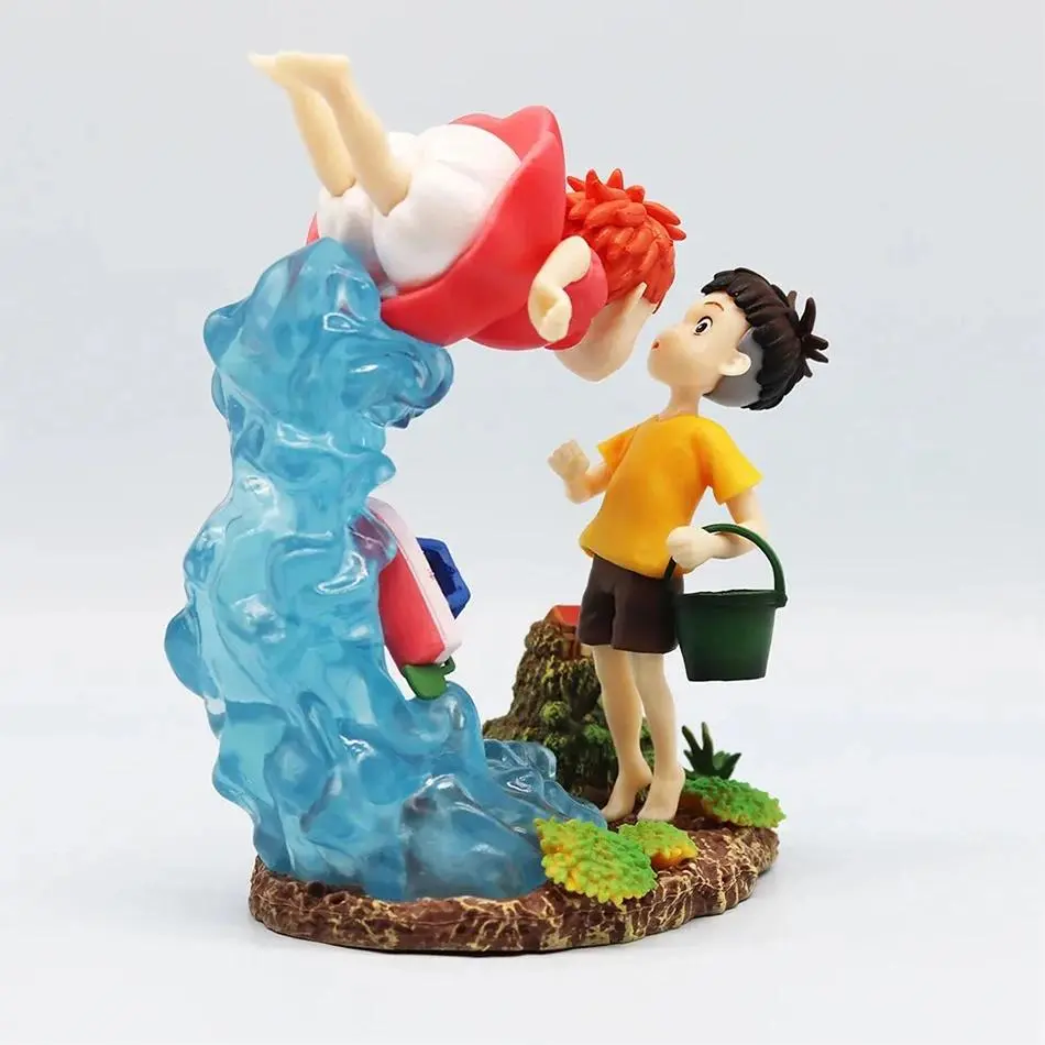 Ponyo/Sosuke Anime Figure, Exquisite Handmade Statue Ornament - Ideal Gift for Anime Fans