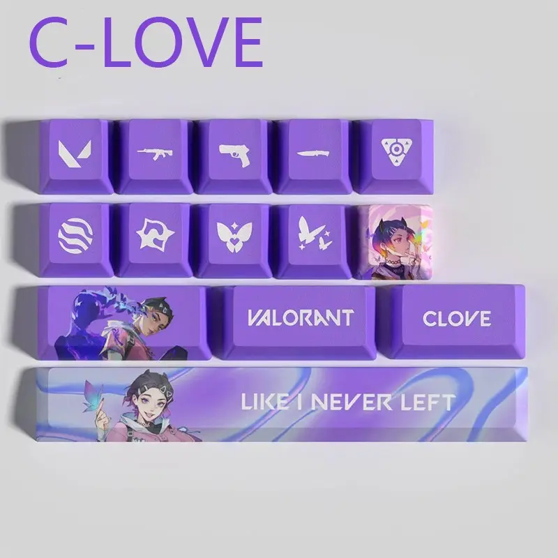 Valorant Agent PBT Keycap Set, 14-Key Keyboard Accessories, Durable & Aesthetic Design, Perfect for Gaming Enthusiasts