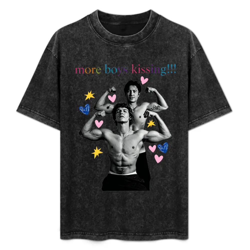 oversized cotton More Boys Kissing graphic tees Connor Storrie Hudson Williams shirt Game Changers Gay Sport Heated Rivalry top M M Romance Books Tee y2k gift
