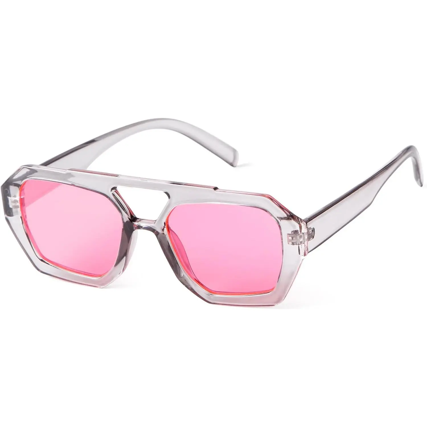 Trendy Aviator Sunglasses for Women Men Retro 70s Square Sunnies | 2026 Trending, , UV400 Protection, Double Bridge, Thick Frame,  Style, for Streetwear, Daily Wear, travel
