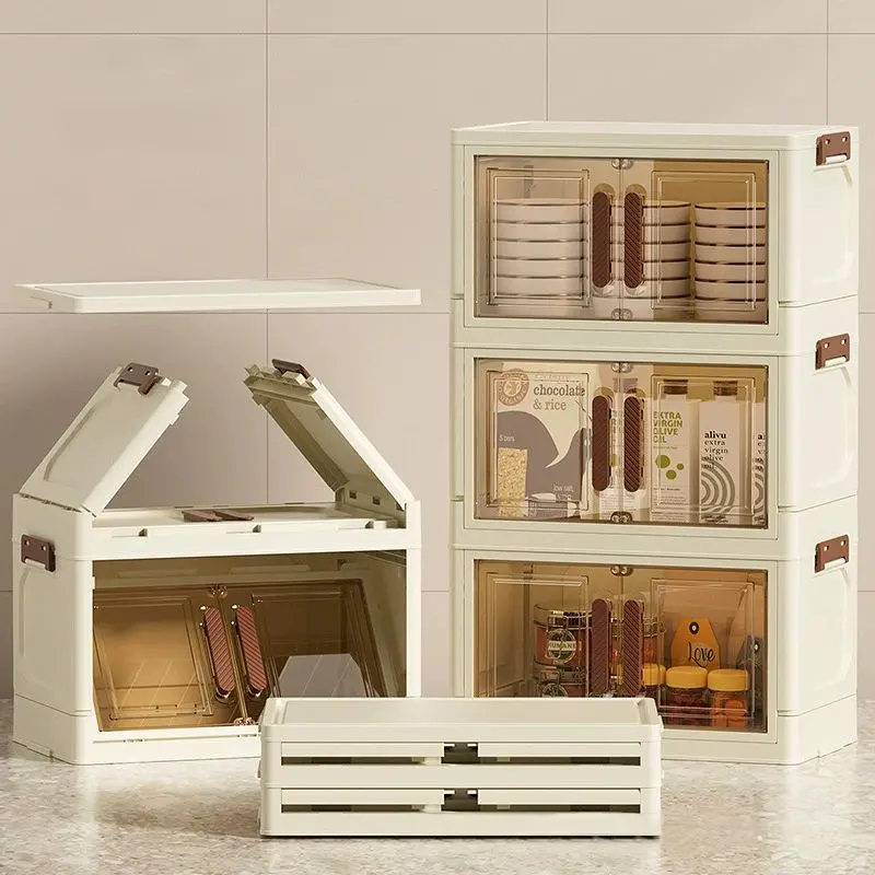 Foldable Storage Cabinet-Dark -3 Layer, 2 colors