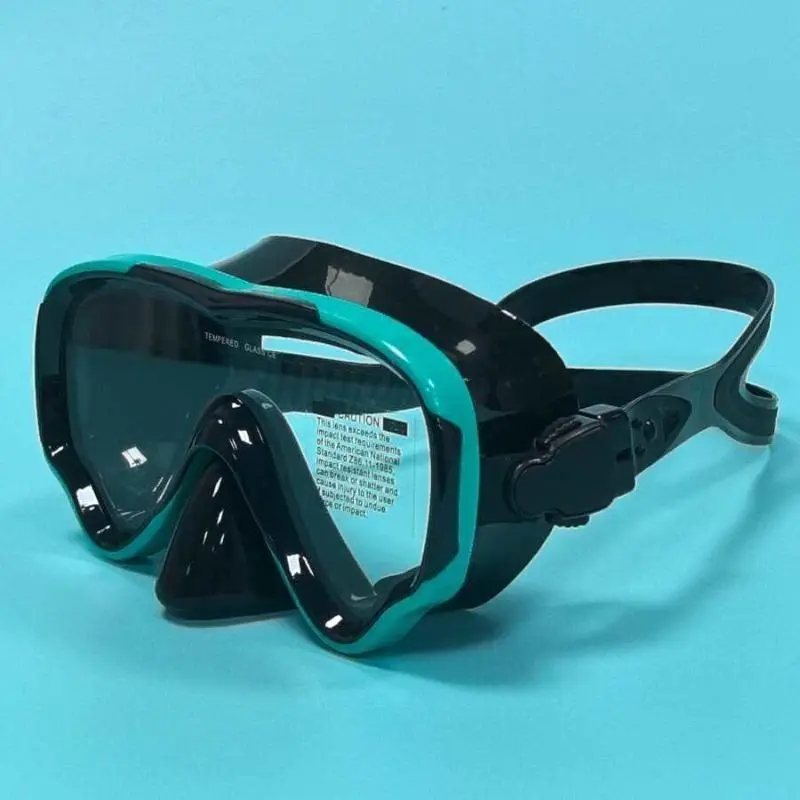 Panoramic Tempered Glass Snorkel Mask, Unisex Impact-Safe Design with Anti-Fog Coat & Leakproof Seal for Swimming & Diving, Adult Size, Underwater Sport, Diving Masks, Silicone, Wide View, Open Water Swimming Mask