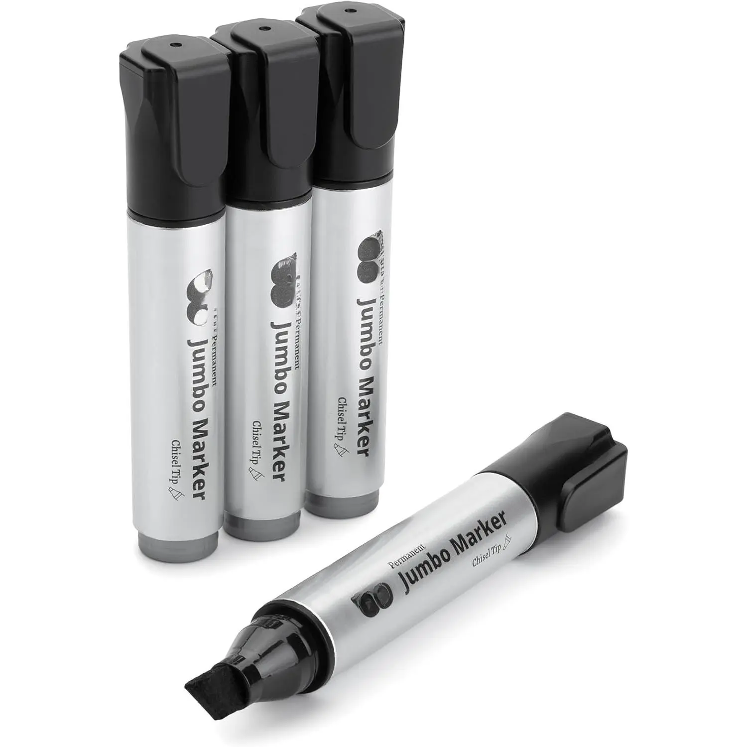 -  Permanent Markers, 4 Pack, Black, Chisel Tip