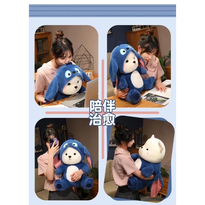25-65cm Kawaii Blue Lina Bear Plush Toy Cute Anime TeddyTales Bear Novel Stuffed Animal Cartoon Birthday Gift for Kid Room Decor