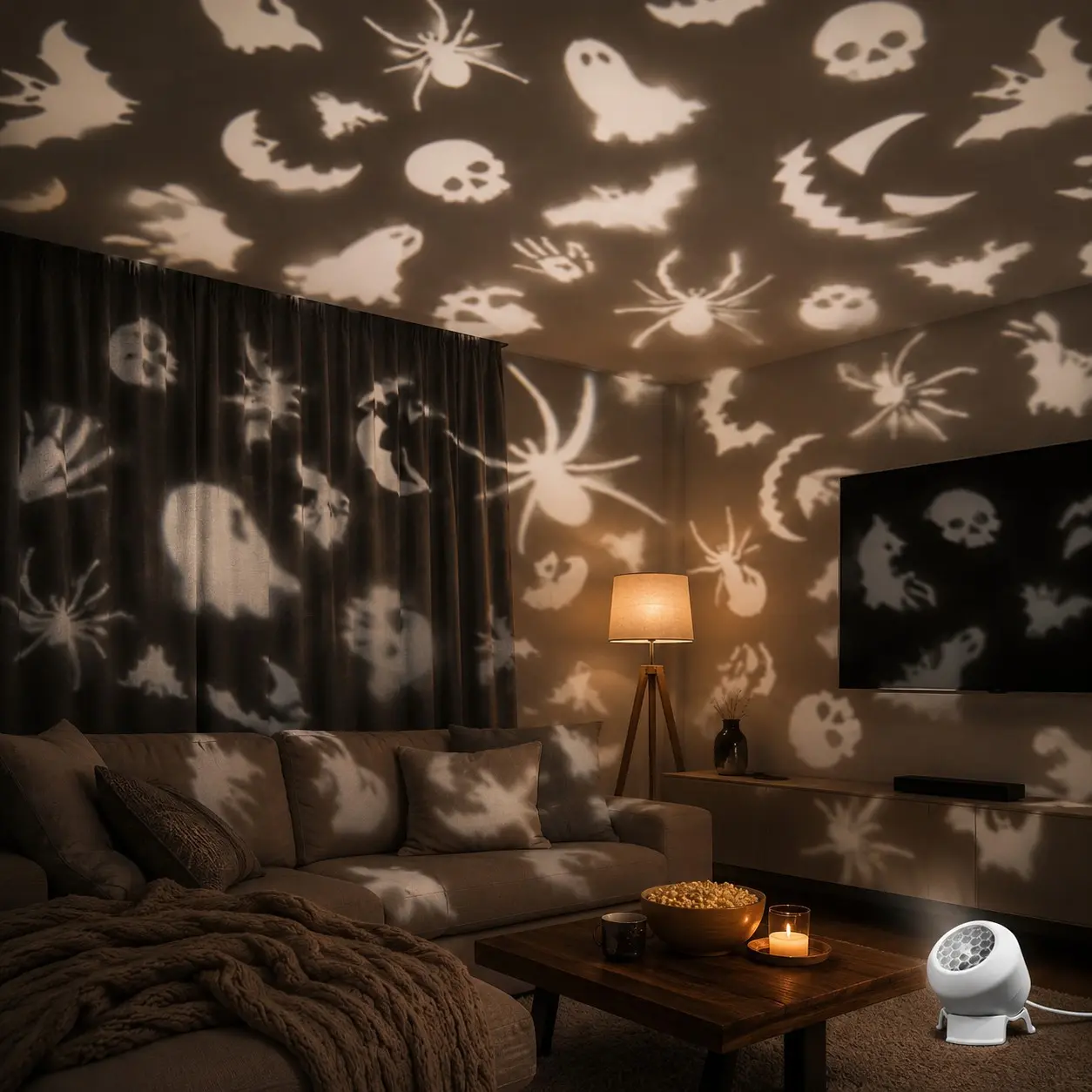 Rotating Halloween Theme Projector Light, USB Powered, 360 Degree Adjustable, Perfect for Halloween Parties, Home Decor, Bedroom, Theme Rooms, Ceiling Projector