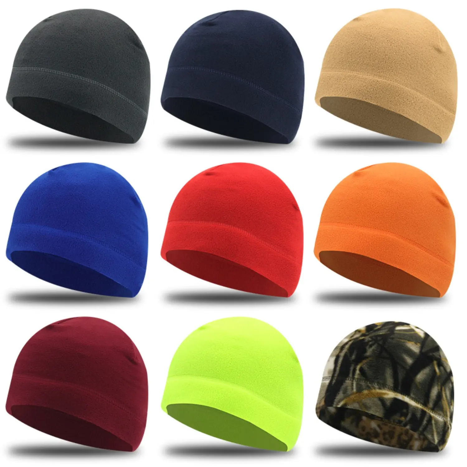 Unisex Adults' Outdoor Sports Beanie - Windproof, Warm, Cold-Resistant Fleece Hat for Autumn-Winter, Suitable for Hiking, Skiing, Female-Friendly Plain Beanie
