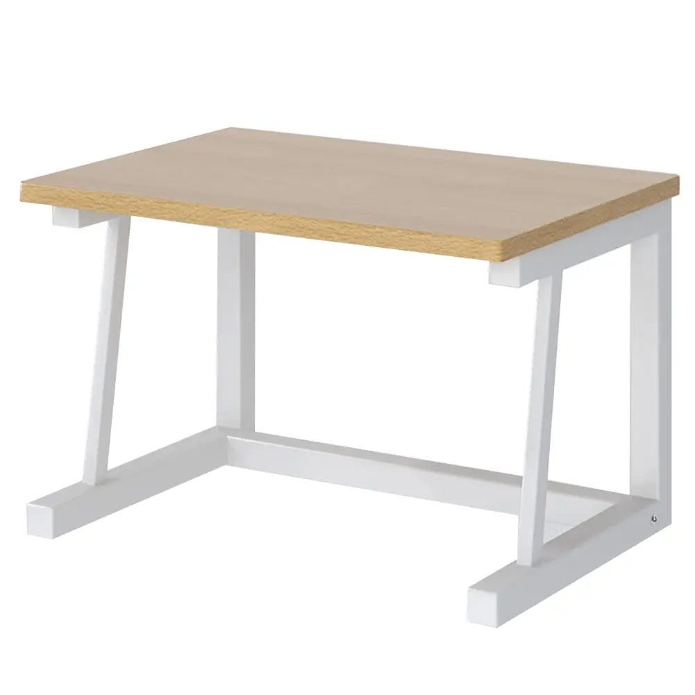 2-Tier Desktop Printer Stand with Storage, Metal Frame & Wood Top Printer Shelf for Scanner, Copier, Fax Machine, Printer and Home Office Small Space