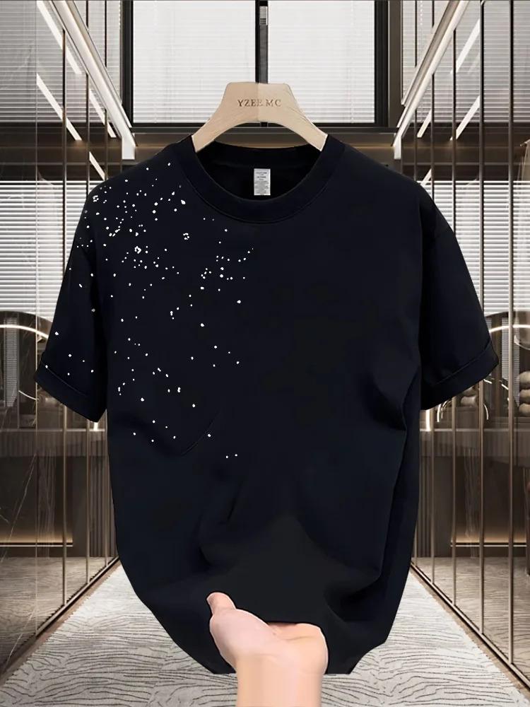 Loose Fit Summer Streetwear T-irt Men's ort Sve Print Casual Cotton ex f Sve irt Trendy Brand Big Size