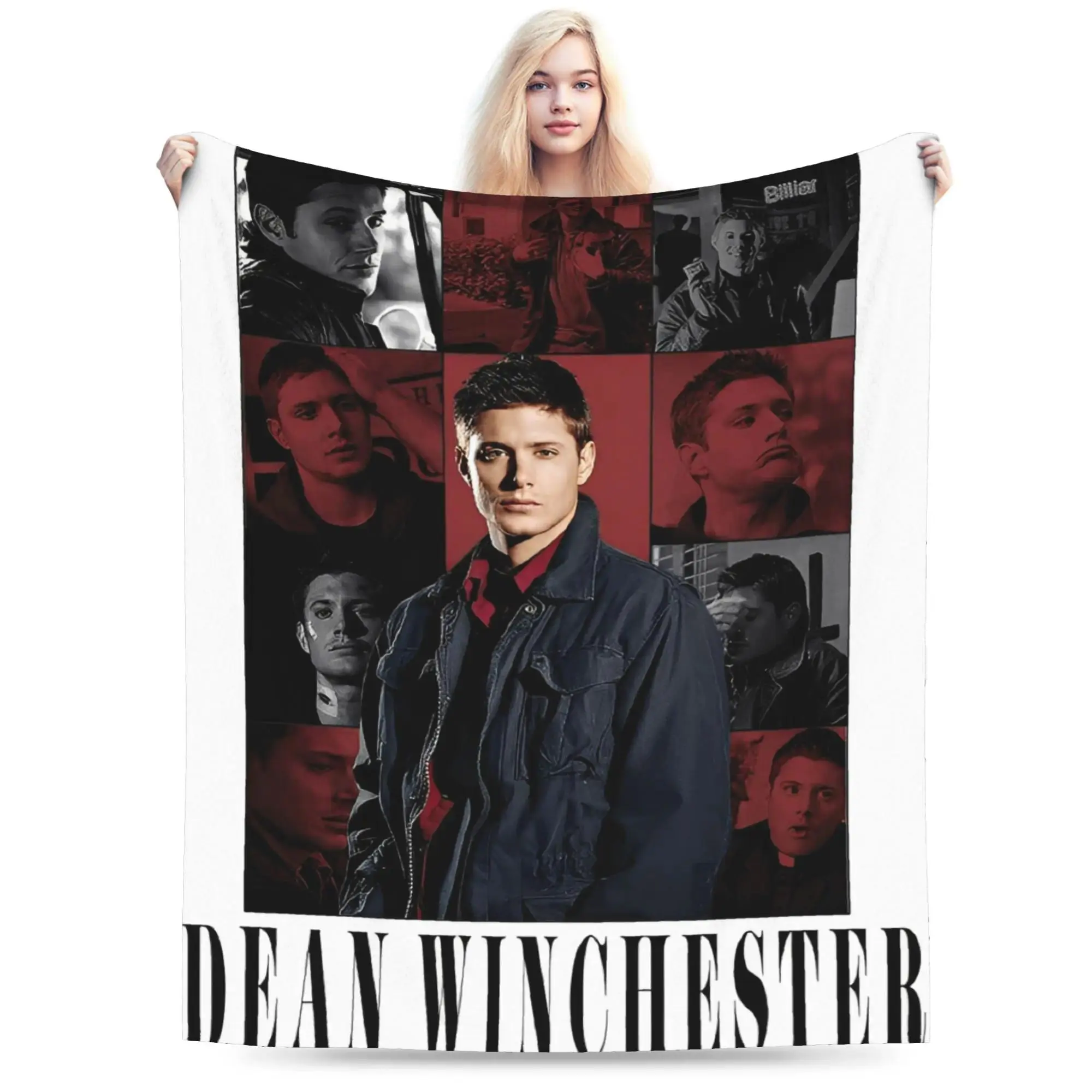 Supernatural Dean Winchester Dean Theme Polyester Casual Throw Blanket, Warm Soft Unisex Multi-Size Sleeping Gear for Bedroom Sofa, Camping Hiking Gift, Single Layer