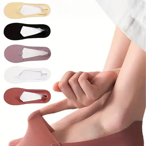 【Black Friday】Women's Solid-Color Non-Slip No-Show Socks for Flats, Soft, Comfortable, and Breathable Low-Cut Socks for Daily Wear, 6-Pair Pack