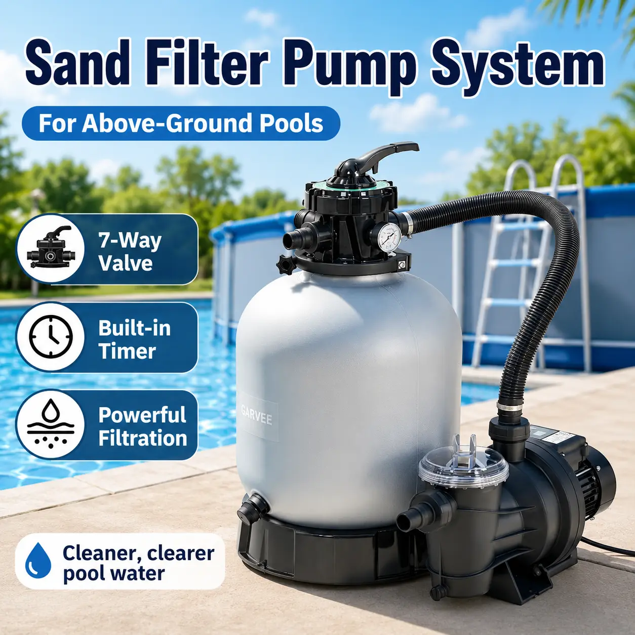 12" Sand Filter Pump for Above Ground Pool