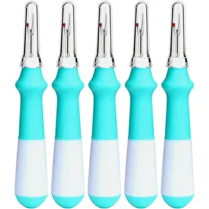 5 Pcs Ergonomic Grip Green Seam Ripper Set, Thread Remover Tool for Sewing, Crafting, Removing Embroidery, Hems and Seams