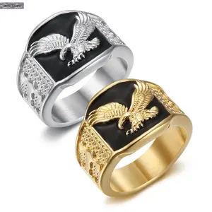 Men's Stainless Steel Eagle Ring – Engraved Animal Motif Jewelry, Durable & Stylish Fashion Accessory for Men, Perfect Gifts for Him, Casual Wear, Summer Parties, Holiday Events, Everyday Style