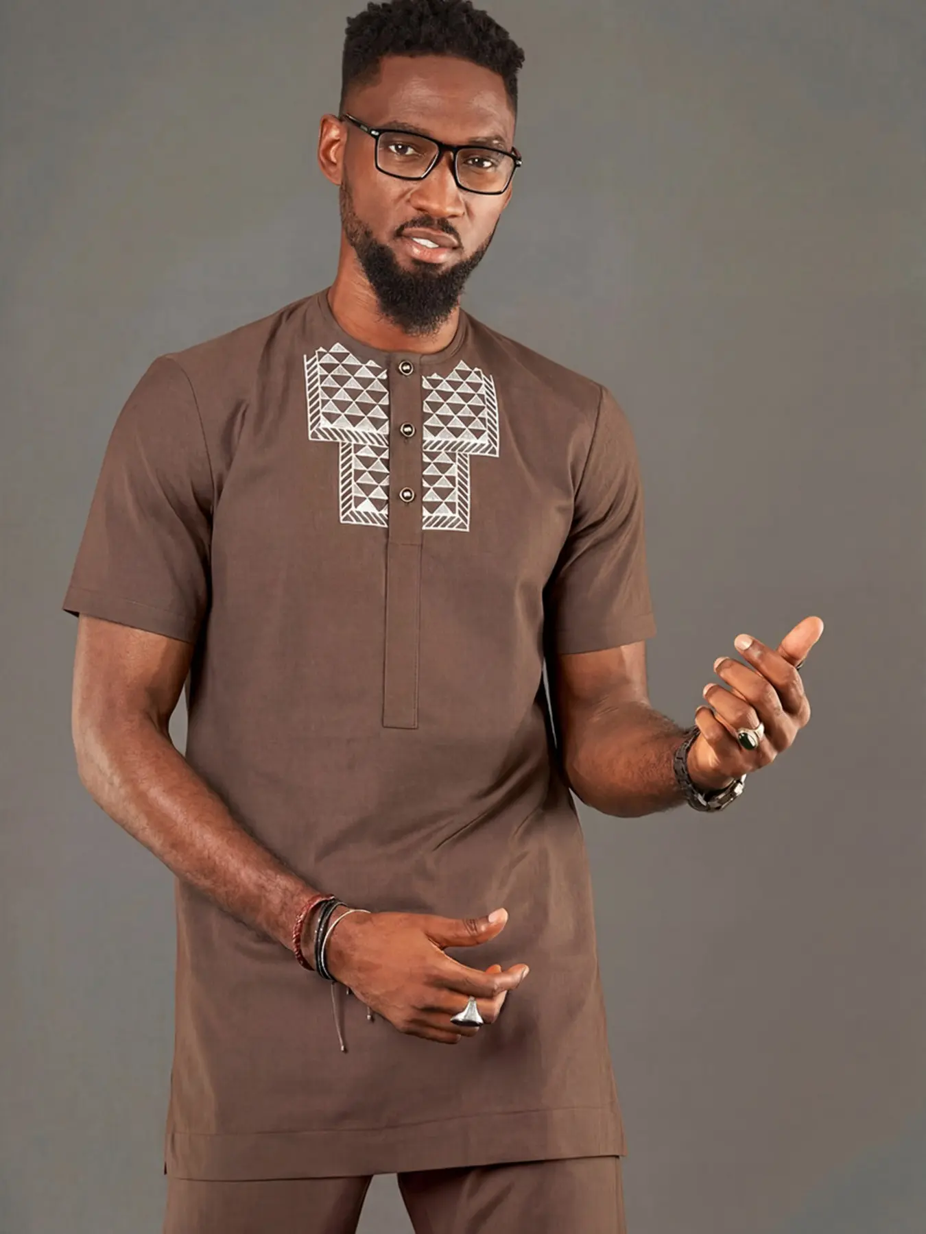 New African Men's Ethnic Set, Muslim, Modesty, Formal, Plain Surface, Unlined, 88.2 G/m², No Ca Prop_65_re, No Ca Prop_65_ca, Clothing Type: Set
