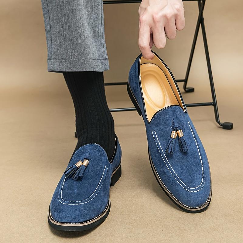 Men's Casual Tassel Loafers, Breathable Lightweight Slip On Shoes With For Business Office, Spring Summer And Autumn
