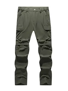 Men's Hiking Pants, Quick-Dry Waterproof Zipper Long Pants, Elastic Breathable Lightweight, Ideal for Spring Summer Fishing Travel Hunting