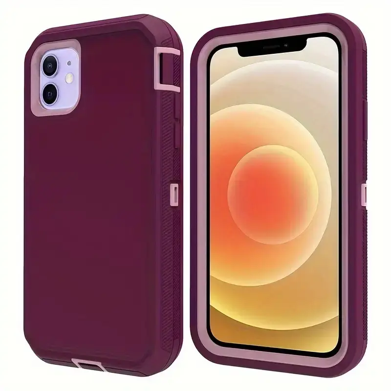 Rugged Protective Shockproof Phone Accessory - Durable TPU-PC Hybrid Soft TPU Cover, Dustproof, Anti-Drop Case for iPhone 12/13/14/15/16/17 Pro Max Plus Air, Daily Outdoor Use Cellphone Accessories