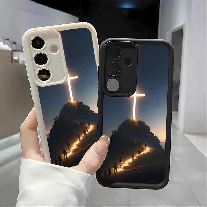Cross Pattern Soft&Flexible TPU Silicone Phone Case For Galaxy S26 Ultra S25 Edge S24 FE S23 S22 S21 Plus A13 A14 A15 A16 A17 A33 A34 A35 A36 A52 A53 A54 NOTE20 Durable|Shockproof|Full Camera Protection|Anti-Fingerprint
