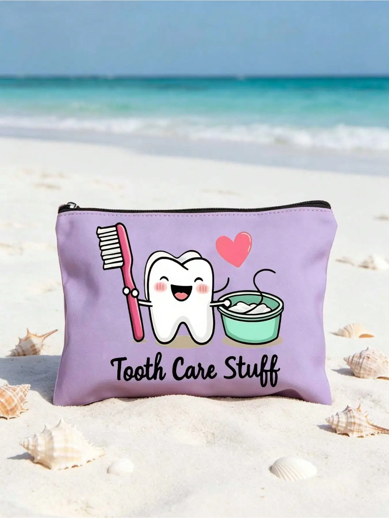 Cute Cartoon Toothbrush Holder, Portable Travel Dental Care Bag, Zippered Cosmetic Pouch, Ideal Gift for Dentists, Students, Women, Teens