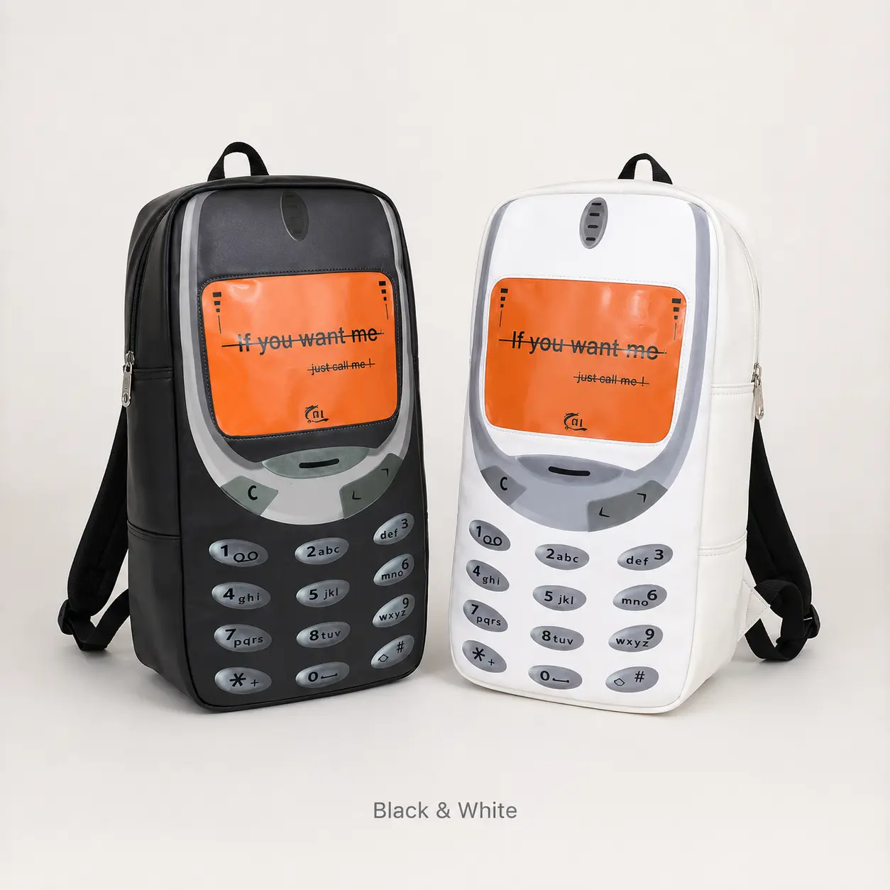 Retro Cell Phone Backpack, Y2K Throwback Novelty PU School Bag, Funny Streetwear Backpack With Large Capacity for Daily Use