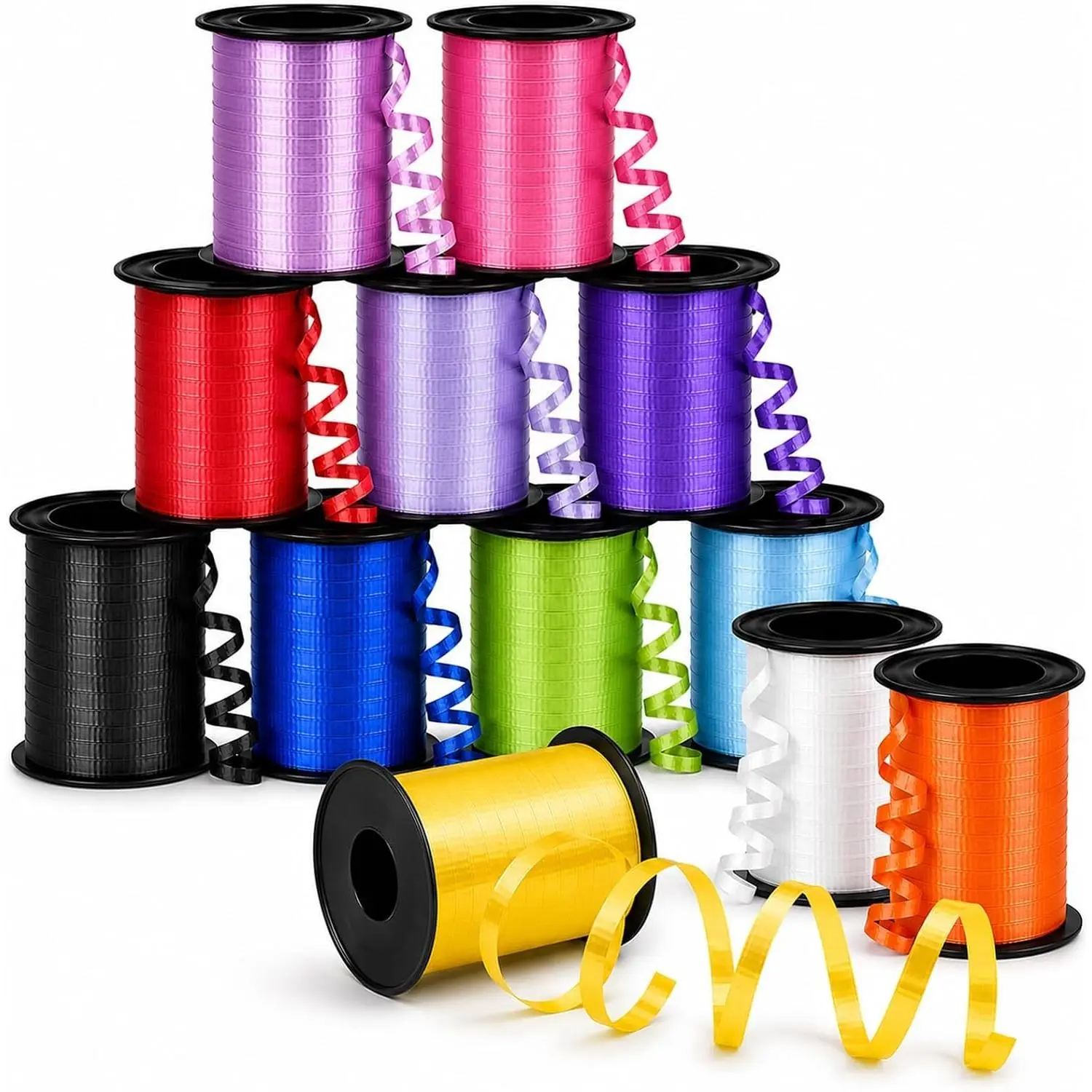 12 Rolls Crimped Curling Ribbon Balloon Strings, Assorted Vivid Colors, 3/16" x 720 Ft for Balloon Ties, Arts & Crafts, Gift Wrapping, Florists, Party DecorationGift