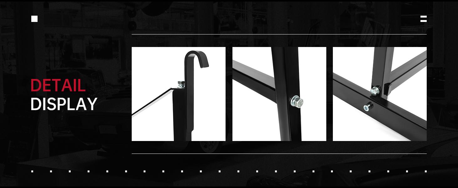 HECASA 22 1/8"W x 60 1/2"H Cargo Shipping Container Shelving Shelf Brackets Black Powder Coated Steel 4Pcs Wall Mounted Hanger Wall Mount Organizer Decor Hanging