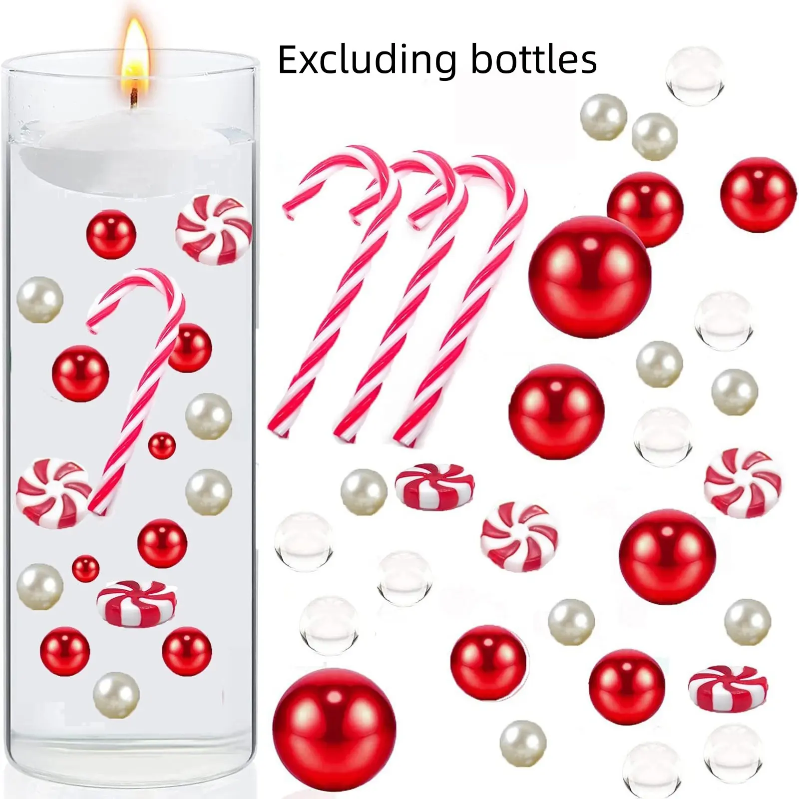 Christmas Candle Ornament Set, 1 Set DIY Christmas Candle Vase Refill Kits, Diy Craft Kit for Holiday Desktop & Party Decoration