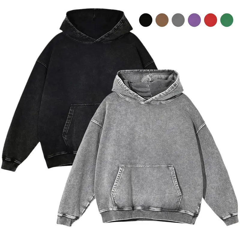 Menswear 2-Pack Oversized Acid Wash Vintage Hoodie, Unisex Heavy Weight Casual Athletic Tops, Sweatshirts for Medical Workmen Couples, Long Sleeve,clothes for back to school,first day of school outfits