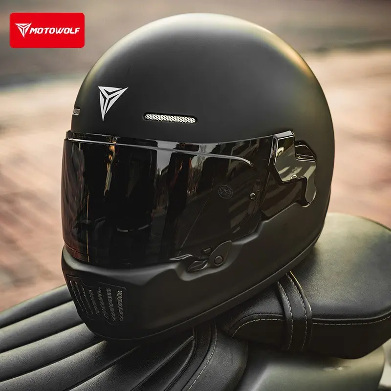 Unisex Retro Motorcycle Biker Helmet, Full Coverage Shock Absorption, Daily Commute & Motorbike Travel, 3C Riding Safety Hat