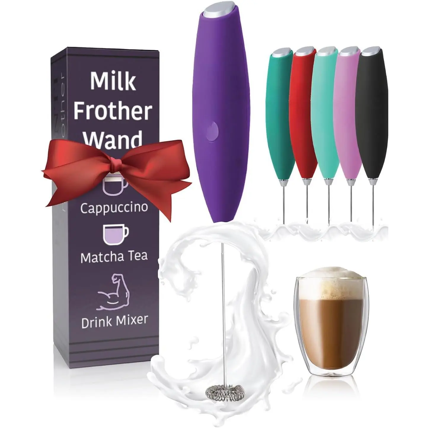 Drink Mixer Handheld - Electric Stirrer and   Mixer Wand, Easy-to-Use Mini Frother Wand for Quick Delicious , Milk Frother and Coffee Stirrers ()