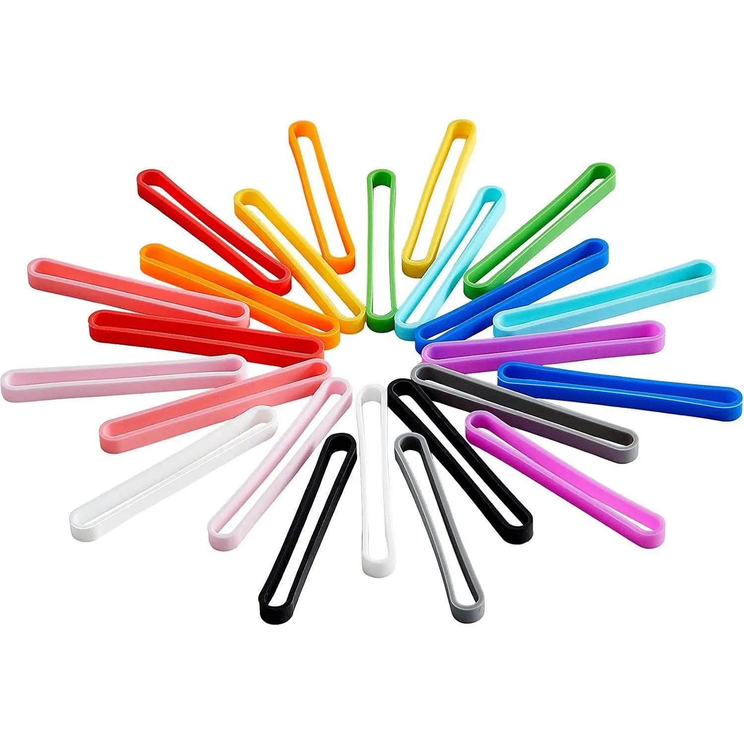 36 Pieces 3 Inches Silicone Rubber Bands Elastic Rubber Wrapping Bands Assorted Color Band for Wallet Card Wrist Cooking Boxes Wraps Office Outdoor Notebook Packing Gift (Multi Color)