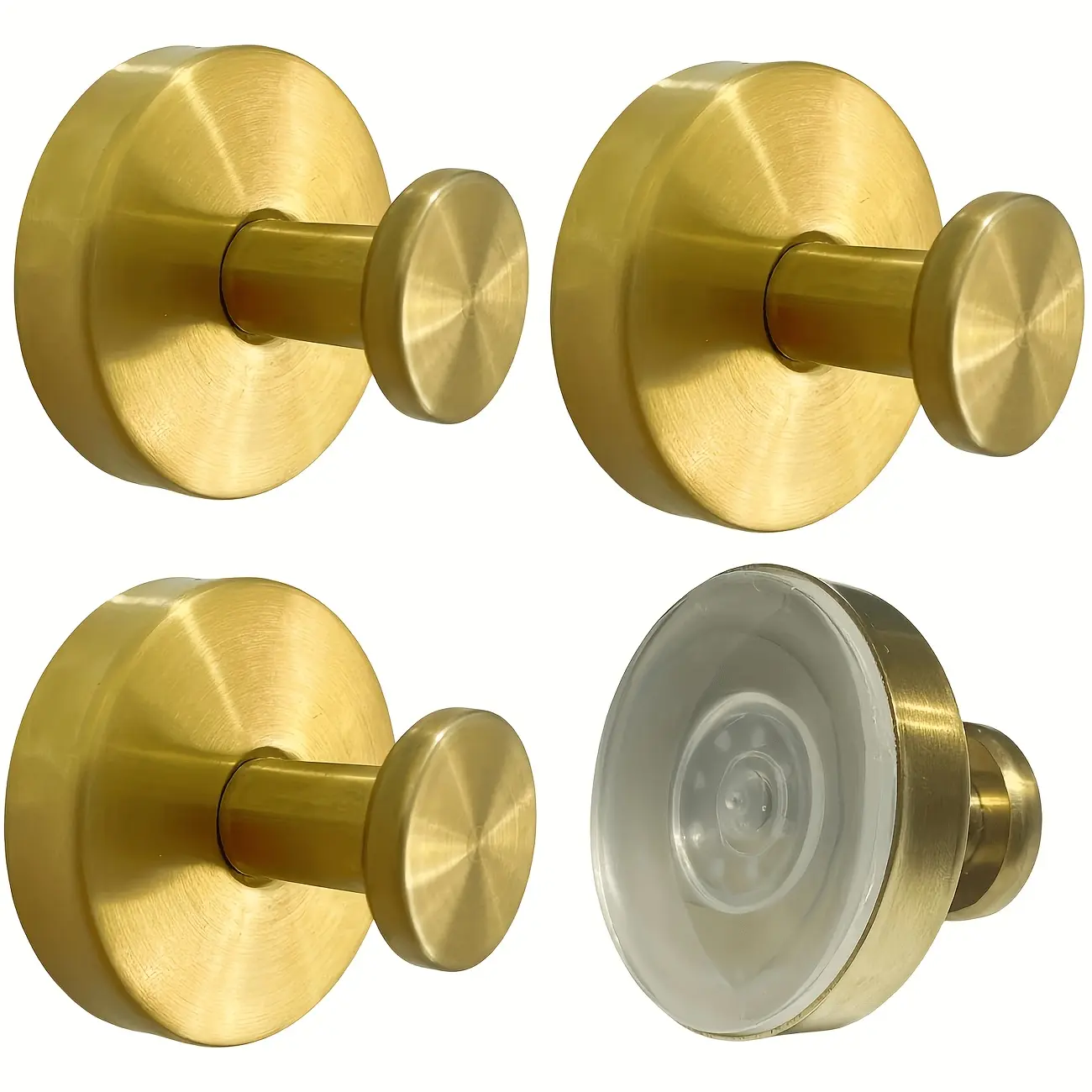 4PCS Stainless Steel Vacuum Suction Hooks - No Drilling Bathroom Hardware, Shower Hooks for Shower Room Glass, Windows, Mirrors, Home Organizer for Towels, Bathrobes, Coats, Suction Cup Hooks For Shower