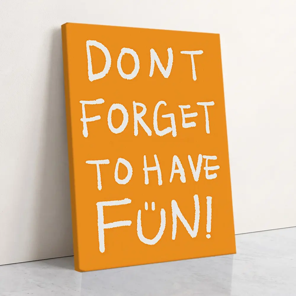 1 Pc, Wooden-Framed Canvas Painting, Bright Orange Background Hand Drawn Inspirational Text Single Panel Canvas Art Home Decor Living Room, Bedroom, Kitchen, Dining Area, Entryway, Office, Fashion Artistic Ornaments, Artwork