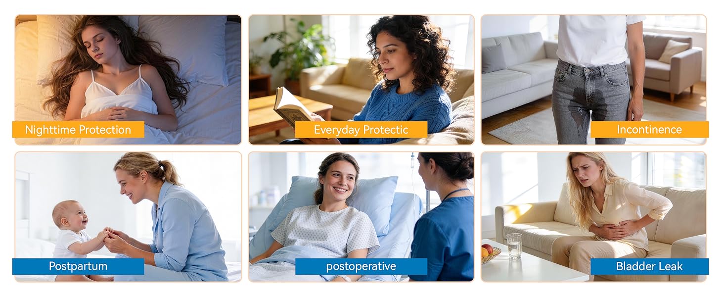 Urinary Incontinence Postpartum Underwear for Women Washable Leak Proof Odor Control 56ml Absorbency Brief 1 Pack (Brown, XL)