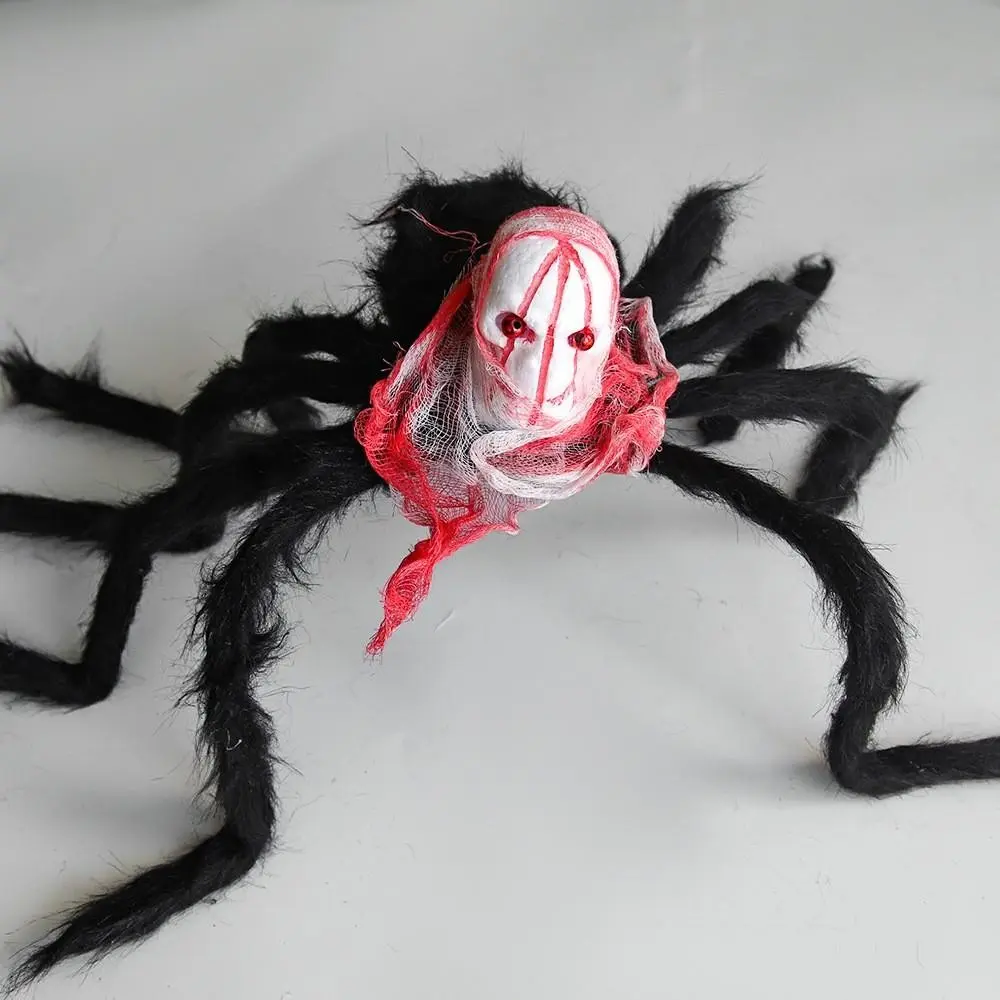 Halloween Decoration Spider, Realistic Skull Head Large Spider, Plush Spider for Party Decorations, Ghost Festival Horror Props