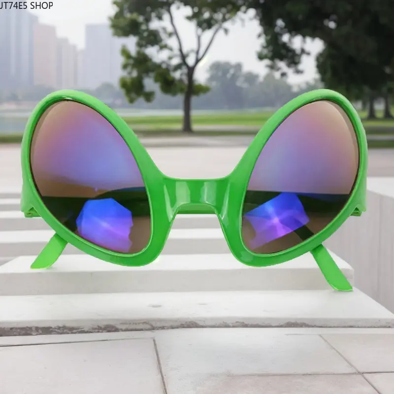 Novelty Alien Sunglasses for Adults, Funny Lightweight Plastic Frames with UV Protection, Comfortable Costume Props for Parties & Festivals, Accessories, Photo, Bizarre Playful, Exaggerated Funny