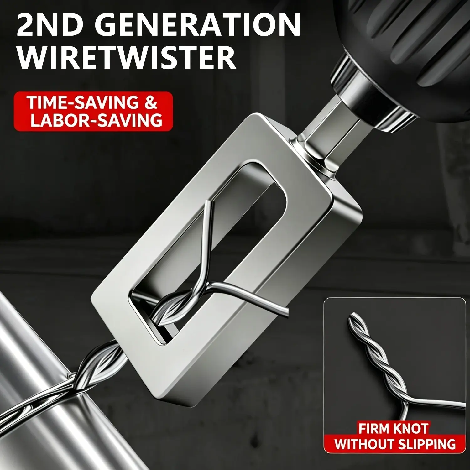 Hex Handle Wire Twister, Portable Multi-Function Wire Twister, Quick Knotting Tool, Wire Binding Machine, Fence and Garden Use