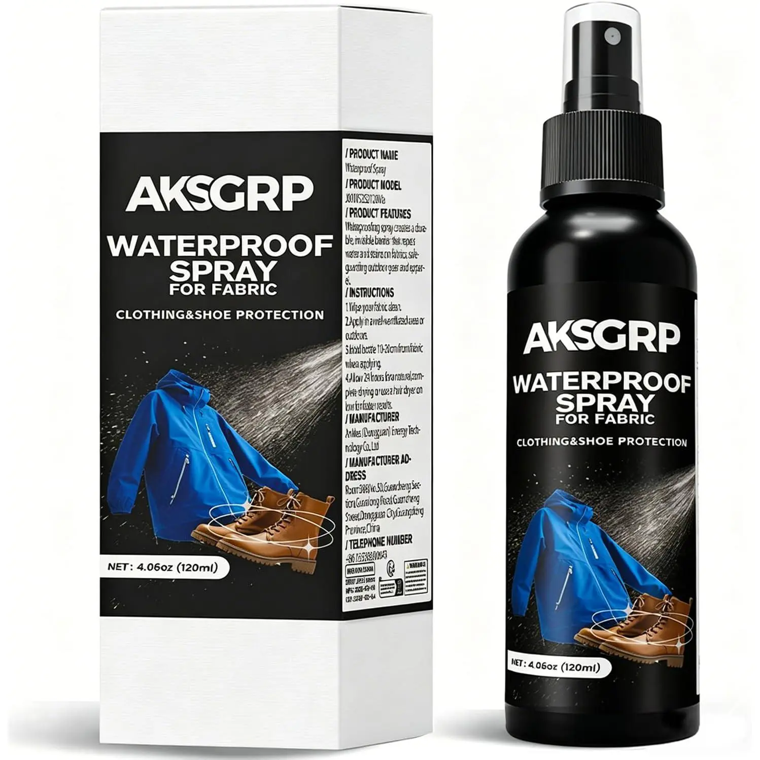 for Shoes & Fabric - Shoe Protector  Water Repellent & Stain Resistant, Hydrophobic Invisible Protector  for Suede, Sneaker, Nubuck, Canvas, Hat, Jacket, Pants 4Oz