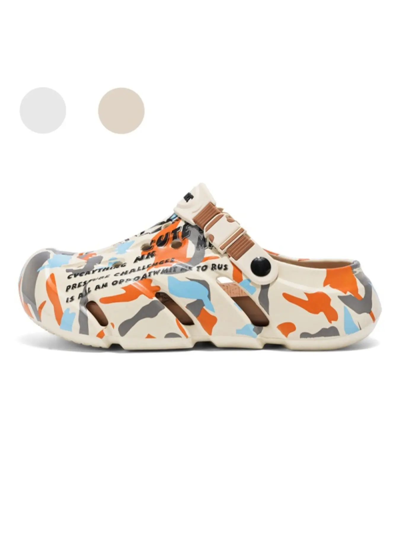 Unisex Camo Mecha Clogs: Platform Elevated Design, Casual Clogs For Street Style & Commute, Camouflage Pattern Slippers
