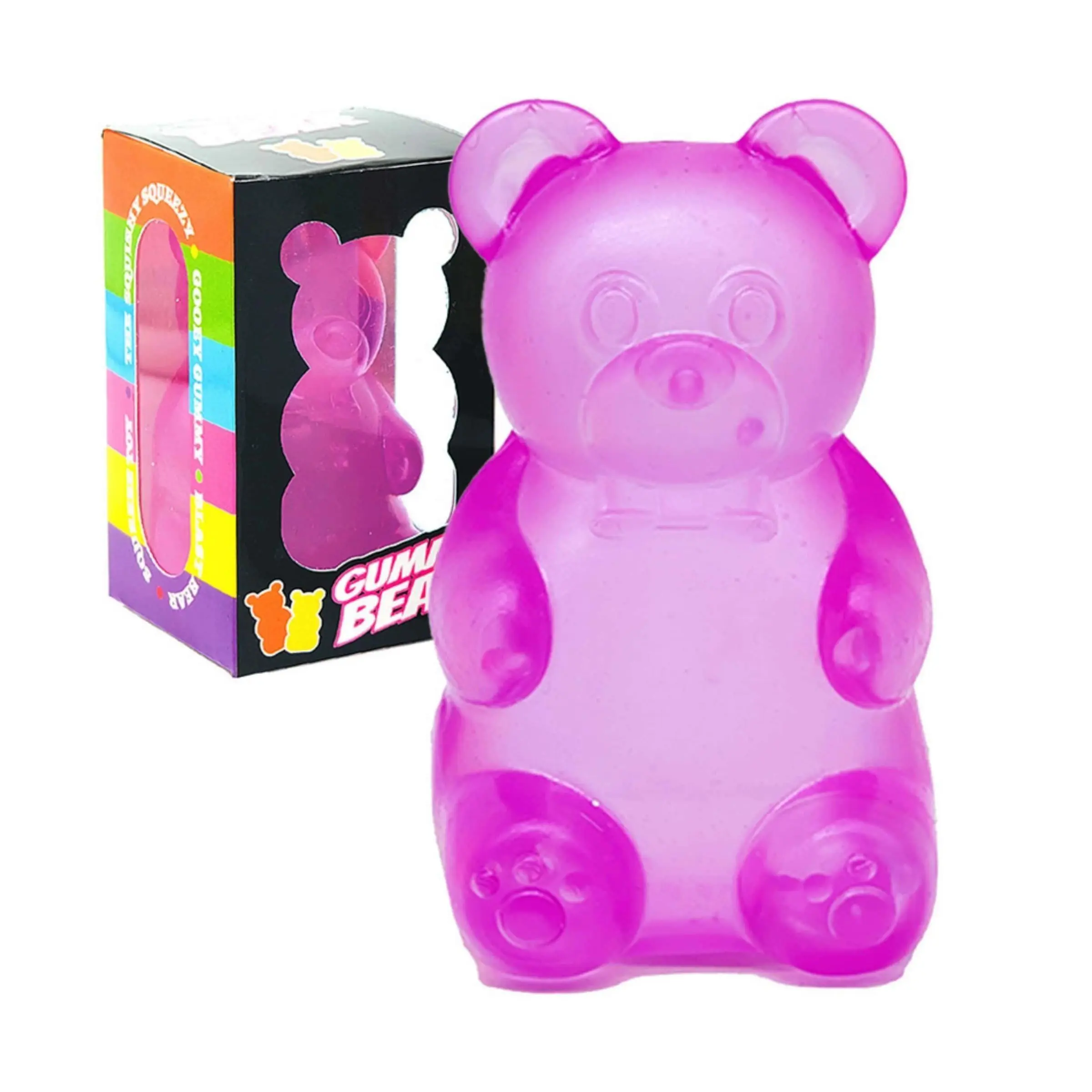 Bear Gummy Candy Sensory Plush Toy, Jelly Filled Stress Relief Toy, Birthday Gift, Party Favor Fillers, Soft and Fun Plaything