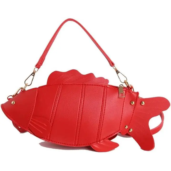 Cute  Goldfish Shaped  Bag Crossbody Bag, Novelty Fish Purse,   Shaped Handbag for Women