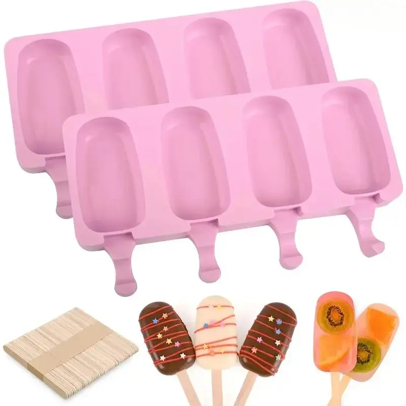 52PCS Silicone Popsicle Mold Set with Sticks, Reusable BPA-Free Ice Pop Maker Kit for DIY Homemade Frozen Treats, Nonstick Ice Cream Mold for Kitchen Dessert Making, Summer Party and Family Activities summerwins