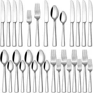 20 Piece Silverware Set, Food-Grade Stainless Steel Flatware Sets for 4 Mirror Polished Cutlery Utensil Sets Include Dinner Knives Spoons and Forks Set Dishwasher Safe for Home Restaurant